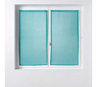 Douceur d'Intérieur, Paire Droite Passe-Tringle (2 x 60 x 90 cm) Sandra Bleu, Voile Sablé
