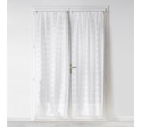 Douceur d'Intérieur, Paire Droite Passe-Tringle (2 x 70 x 200 cm) Candide Blanc, Voile Sablé