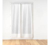 Douceur d'Intérieur, Paire Droite Passe-Tringle (2 x 70 x 200 cm) Edenia Blanc, Voile Sablé Brodé