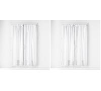 Douceur d'Intérieur, Paire Droite Passe-Tringle (2 x 70 x 200 cm) Lissea Blanc, Voile Sablé (Lot de 2)