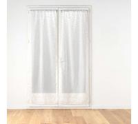Douceur d'Intérieur, Paire Droite Passe-Tringle (2 x 70 x 200 cm) Maissa Blanc, Voile Sablé