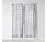 Douceur d'Intérieur, Paire Droite Passe-Tringle (2 x 70 x 240 cm) Candide Gris, Voile Sablé