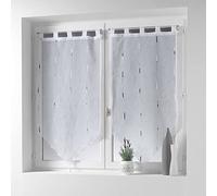 Douceur d'Intérieur, Paire Droite Passe-Tringle (2 x 70 x 240 cm) Chenilla Gris, Voile Sablé Fils Chenille