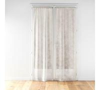 Douceur d'Intérieur, Paire Droite Passe-Tringle (2 x 70 x 240 cm) Karla Taupe, Voile Tissé Appliqué