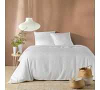Douceur d'Intérieur – Parure de lit 3 pièces Abelia 240 x 220 cm Microfibre gaufrée Blanc