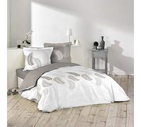 Douceur d'Intérieur, Parure de Lit 3 Pièces (240 x 220 cm) Goyave Naturel, 100% Coton