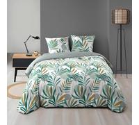 Douceur d'Intérieur Parure de lit 3 pièces Louna Microfibre imprimée 240 x 220 cm Vert