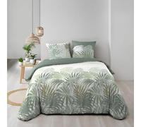 Douceur d'Intérieur Parure de lit 3 pièces Nymea 240 x 220 cm 100% coton Vert