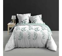 Douceur d'Intérieur – Parure de lit 3 pièces Wendy 240 x 220 cm 100% percale de coton Vert