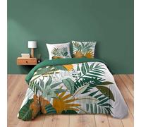 Housse de couette 260 x 240 cm coton 42 fils + 2 taies Florida - Vert