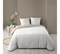 Douceur d'Intérieur Parure de lit 3 pièces Violette 260 x 240 cm 100% coton Naturel