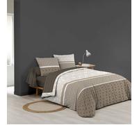 DOUCEUR D'INTÉRIEUR Parure de lit 6 pièces PACHA 240x220 cm 100% coton 42 fils/cm² Taupe