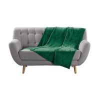 Douceur d'Intérieur, Plaid (125 x 150 cm) Flanou Vert, Flanelle