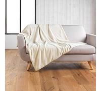 Douceur d'Intérieur, Plaid (125 x 150 cm) Wooly Naturel, Bouclette Unie