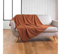 douceur d'intérieur, Plaid (180 x 220 cm) Wooly Terracotta, Bouclette Unie