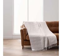Douceur d'Intérieur, Plaid à Franges (220 x 240 cm) Lilia Naturel, Coton Uni