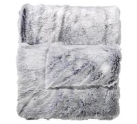 Douceur d'Intérieur, Plaid Chaud Hiver (125 x 150 cm) Antartic Gris, Imitation Fourrure et Polaire
