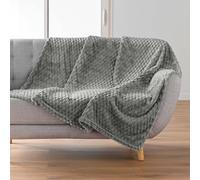 Douceur d'Intérieur – Plaid doux Mini Frosty – Flanelle relief uni 125 x 150 cm Gris
