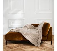 Douceur d'Intérieur, Plaid Doux, 180 x 220 cm, Boudoir, Sable, Polaire | Effet fourrure, idéal pour canapé et lit, chaud, confortable, facile d'entretien
