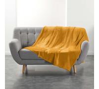 Plaid Uni en Flanelle Flanou 180x220cm Ocre