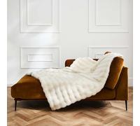 Douceur d'Intérieur, Plaid Doux, 180 x 220 cm, Mounty, Naturel, Polaire | Effet fourrure, idéal pour canapé et lit, chaud, confortable, facile d'entretien