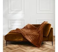 Douceur d'Intérieur, Plaid Doux, 220 x 240 cm, Boudoir, Camel, Polaire | Effet fourrure, idéal pour canapé et lit, chaud, confortable, facile d'entretien