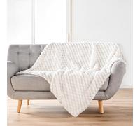 Douceur d'Intérieur, Plaid Doux, 220 x 240 cm, Frosty, Naturel, Sherpa | Effet fourrure, idéal pour canapé et lit, chaud, confortable, facile d'entretien