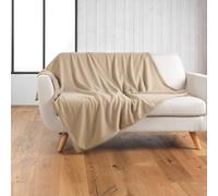 Douceur d'Intérieur, Plaid Doux, 220 x 240 cm, Wooly, Beige, Bouclette | Uni, idéal pour canapé et lit, chaud, confortable, facile d'entretien
