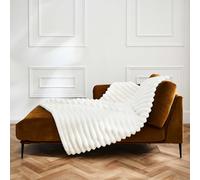Douceur d'Intérieur Plaid Hiver Chaud (125 x 150 cm) Boudoir Naturel, Imitation Fourrure