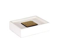 Douceur d'Intérieur, Porte-Savon (11,4 x 8,7 x 2,5 cm) Cerawood Naturel, Céramique Unie et Bambou