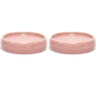 Douceur d'Intérieur, Porte-Savon (Diamètre 10 x 3,5 cm) Bullea Rose Poudre, Céramique Unie (Lot de 2)