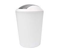 douceur d'intérieur, Poubelle Flic Flac (5.6 L) Vitamine Sdb Blanc, Plastique Uni