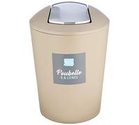 Poubelle flic flac 5.6l couv chromé douceur d'interieur theme vitamine Taupe
