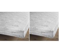 douceur d'intérieur, Rénove-Matelas (160 x 200 cm) Rena Gris, Maille Extensible (Lot de 2)