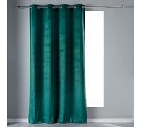 Douceur d'Intérieur – Rideau à œillets Velvetine – Velours uni 140 x 240 cm Bleu pétrole