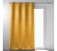 Douceur d'Intérieur, Rideau à Oeillets (135 x 240 cm) Anthea Ocre, Occultant Velours Frappé