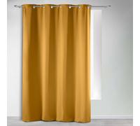 Rideau occultant uni ocre 135 x 240 cm - 8 œillets métal - 100% polyester