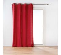 Douceur d'Intérieur, Rideau à Oeillets (135 x 260 cm) Twily Rouge, Coton & Polyester Recyclé
