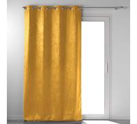 Douceur d'Intérieur Rideau occultant Mélodie à œillets Velours frappé 135 x 280 cm Ocre