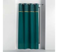 Douceur d'Intérieur – Rideau à œillets Artchic – 140 x 240 cm – Coton imprimé métallisé – Bleu