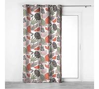 Douceur d'Intérieur, Rideau à Oeillets 140 x 240 cm Coton Imprimé Bianca, 100% Coton 1609521 Orange