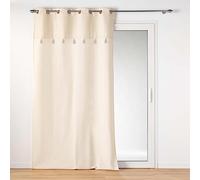 Douceur d'Intérieur – Rideau à œillets Izigold – Pompons – 140x240 cm – Beige