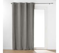 Douceur d'Intérieur – Rideau à œillets Wooly – Bouclette unie 140 x 240 cm gris