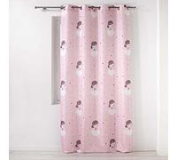 douceur d'intérieur, Rideau A Oeillets 140 X 260 Cm Polyester Imprimé Petite Princesse Rose 1609478