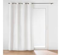 Douceur d'Intérieur, Rideau à Oeillets (140 x 260 cm) Swing Blanc, Velours Relief