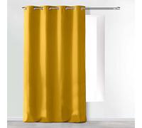 douceur d'intérieur, Rideau à Oeillets (140 x 280 cm) Absolu Moutarde, Microfibre