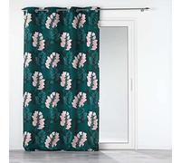 Douceur d'Intérieur, Rideau à Oeillets (140 x 280 cm) Belline Emeraude, Polyester Imprimé