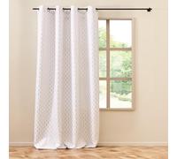 Douceur d'Intérieur - Rideau à œillets Piana - 140 x 280 cm - Polyester imprimé métallisé - Naturel
