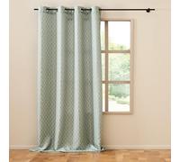 Douceur d'Intérieur – Rideau à œillets Piana 140×280 cm Polyester imprimé métallisé Sauge