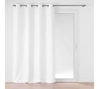 Douceur d'Intérieur Rideau à Oeillets (140 x 280 cm) Soline Blanc, Polyester Uni
